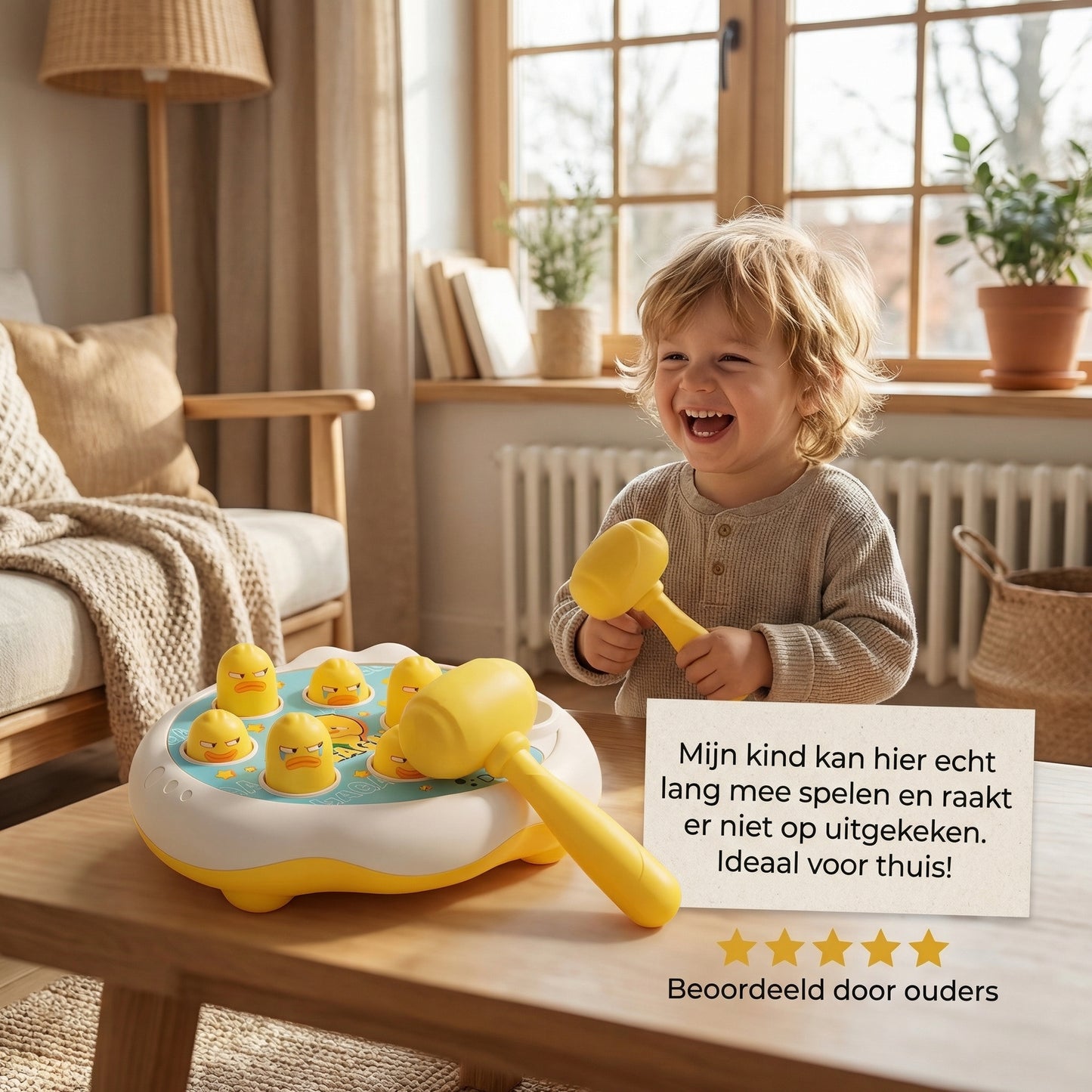 Interactief hamerspel – Stimuleert reactie, focus en houdt kinderen lang bezig