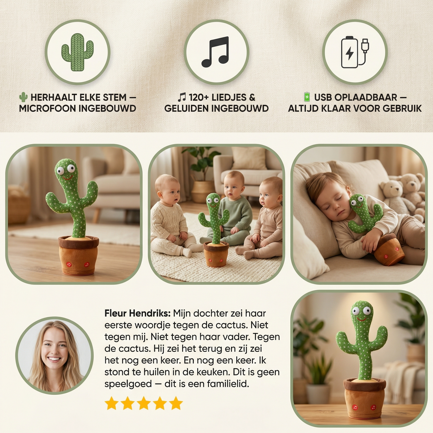 Pratende cactus – interactief speelgoed voor kinderen