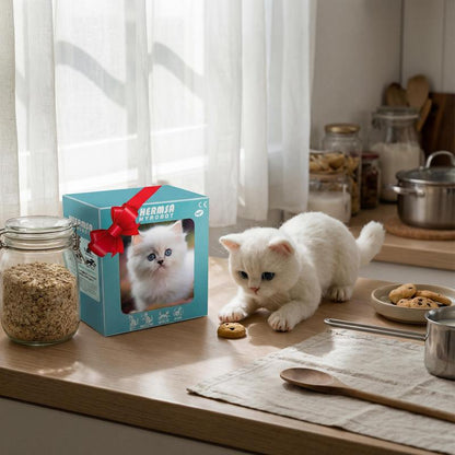 Interactieve Robotkitten – Realistisch Pluche Speelgoed dat Loopt, Met de Staart Kwispelt en Geluiden Maakt