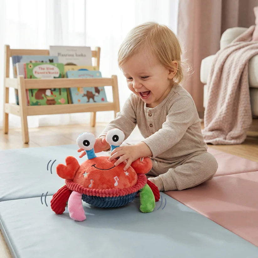 Interactieve muzikale krab met spraakfunctie – bewegend educatief speelgoed voor baby’s