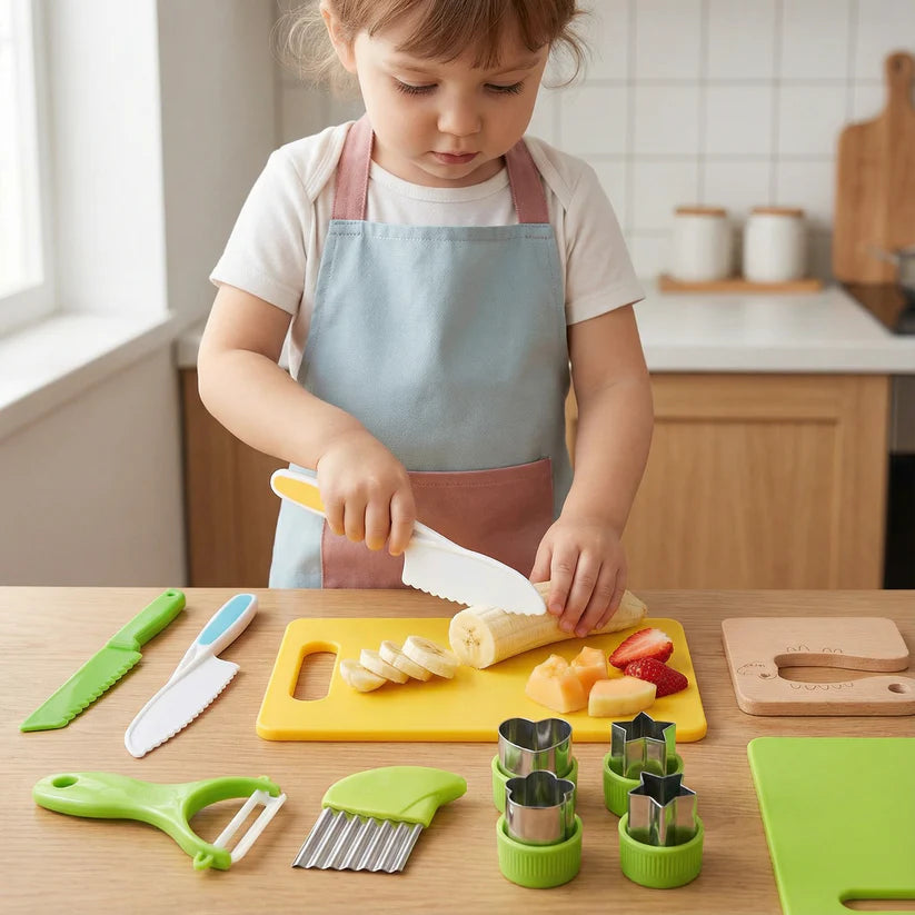 Kinder snijmes set │ Veilige en leuke keukentools om fruit en groenten te leren snijden