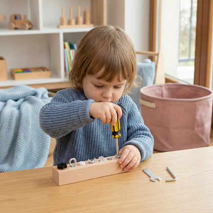 Montessori Houten Schroefspeelgoed – Training voor Fijne Motoriek en Concentratie bij Kinderen