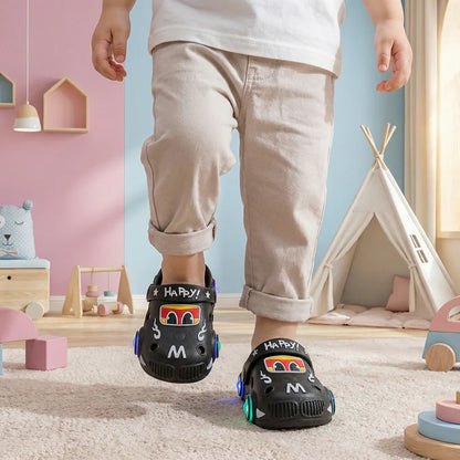 Lichtgevende auto kinderslippers – badslippers met antislipzool