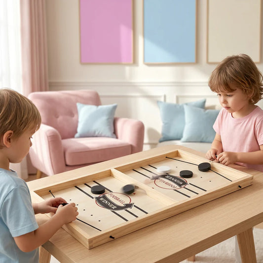 Houten slingerschaken bordspel