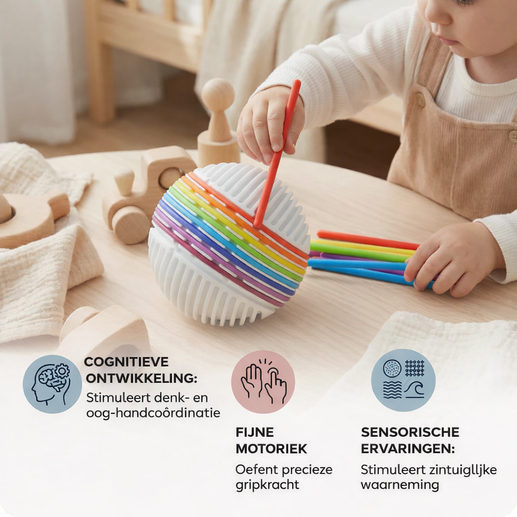 Montessori Sensorische Bal – Siliconen Speelgoed voor Kleurenleren en Motorische Ontwikkeling