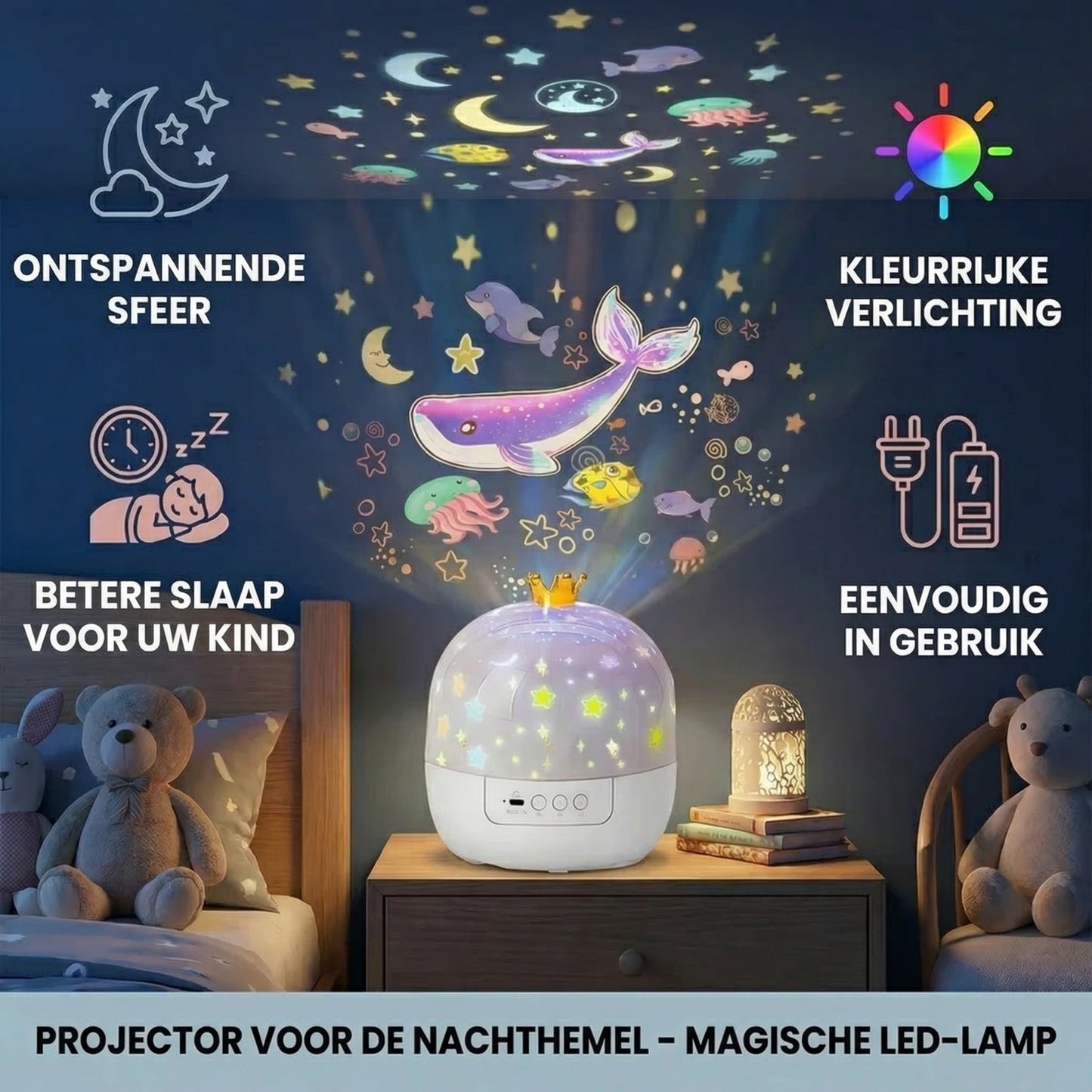 Nachtelijke hemel projector │ Magische LED-lamp met effecten