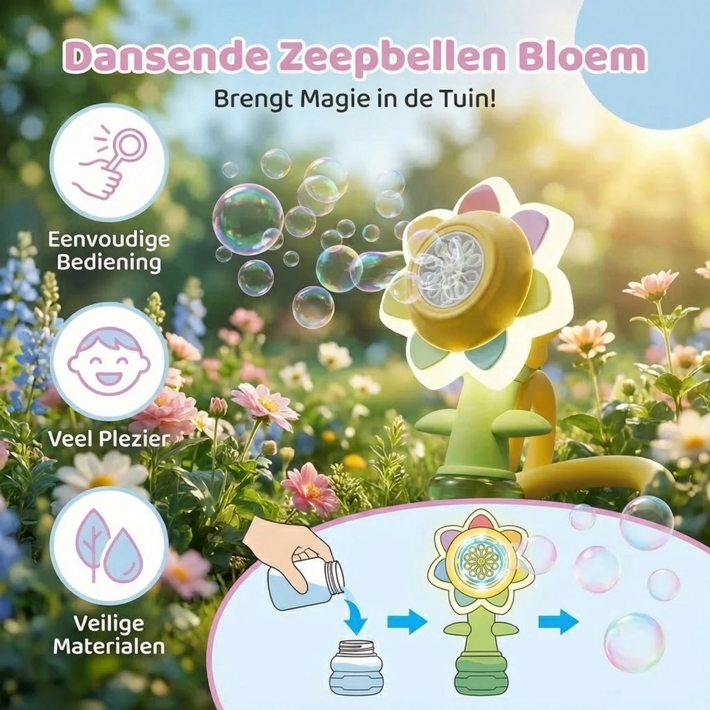 Dansende zeepbellenbloem