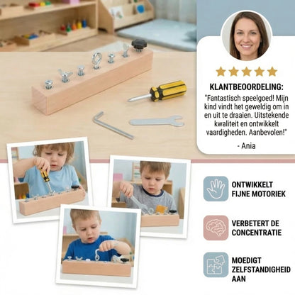 Montessori Houten Schroefspeelgoed – Training voor Fijne Motoriek en Concentratie bij Kinderen