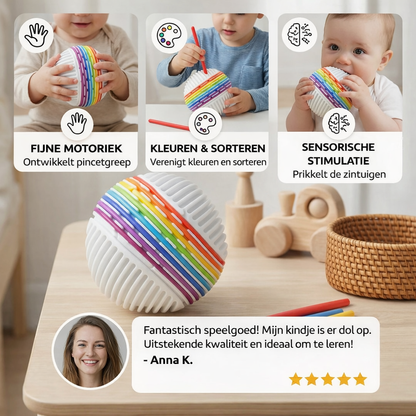 Montessori Sensorische Bal – Siliconen Speelgoed voor Kleurenleren en Motorische Ontwikkeling