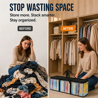 🔥 Tijdelijke aanbieding – 49% korting 📦 Grote, extra stevige transparante opbergtas van dik kunststof, ideaal voor kleding, verhuizingen en netjes opbergen