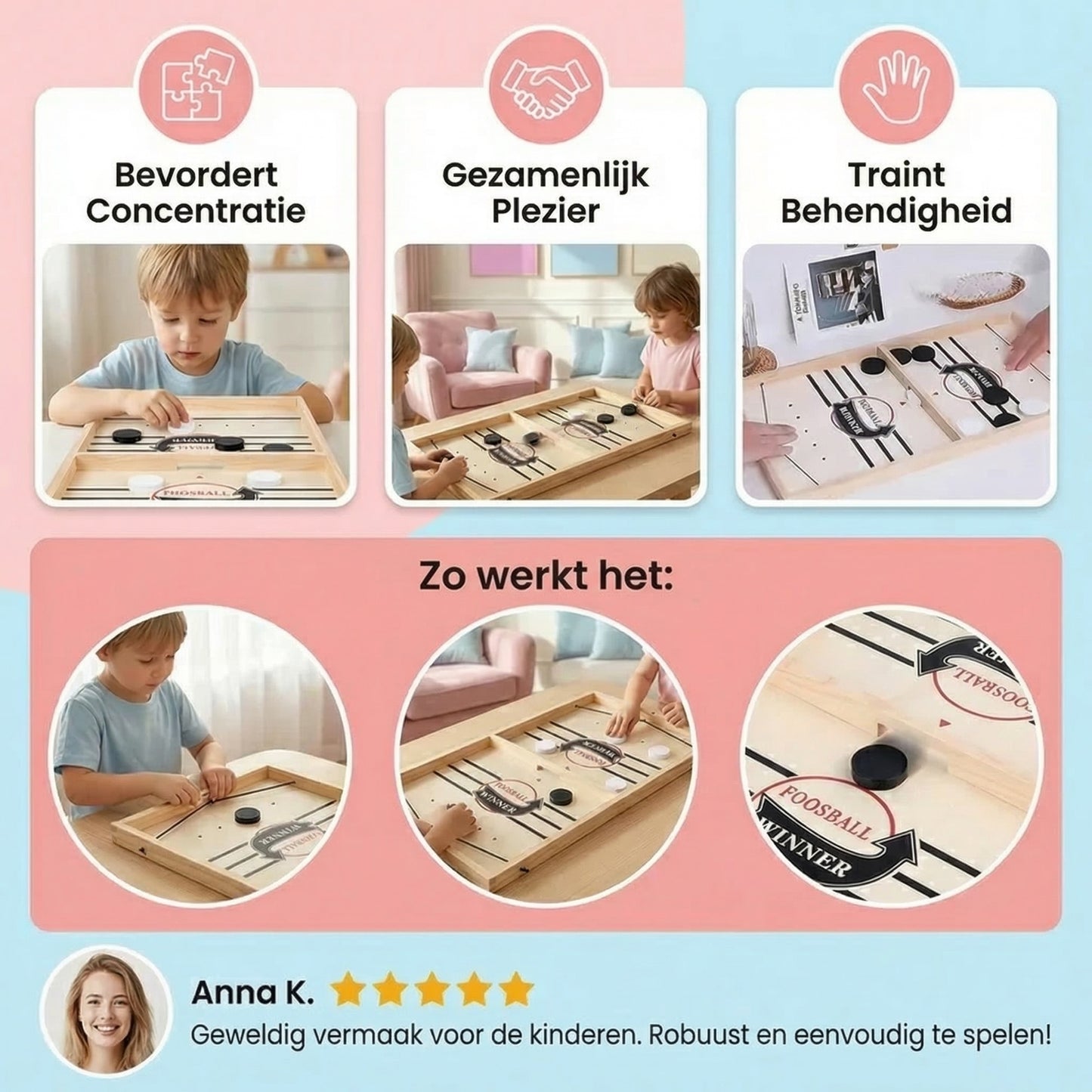 Houten slingerschaken bordspel