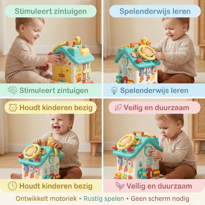 Interactieve Activiteitenkubus voor Peuters – Sensorisch leerspeelgoed voor motoriek, ontdekken en rustig spelen