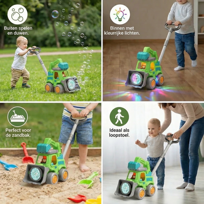 Lichtgevende zeepbellenauto – Duwspeelgoed voor kinderen