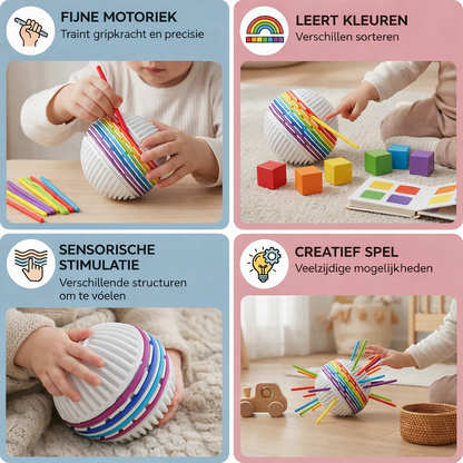 Montessori Sensorische Bal – Siliconen Speelgoed voor Kleurenleren en Motorische Ontwikkeling