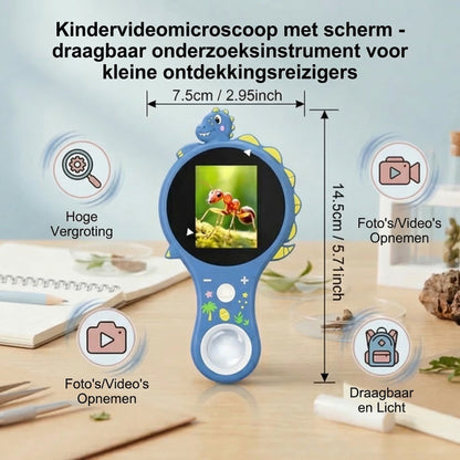 Kinder Videomicroscoop met Scherm – Draagbaar Onderzoeksinstrument voor Jonge Ontdekkers