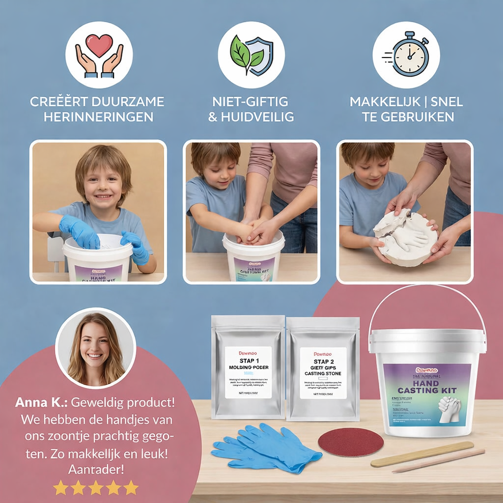 3D Handafdruk Gipsset voor Families en Koppels