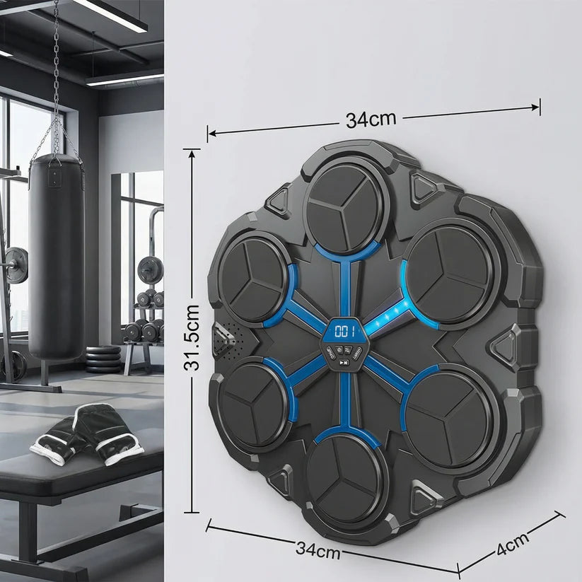 Bluetooth muziek bokstrainer voor de muur – Interactief bokstarget met licht & geluid