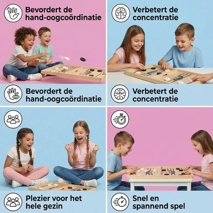 Houten slingerschaken bordspel