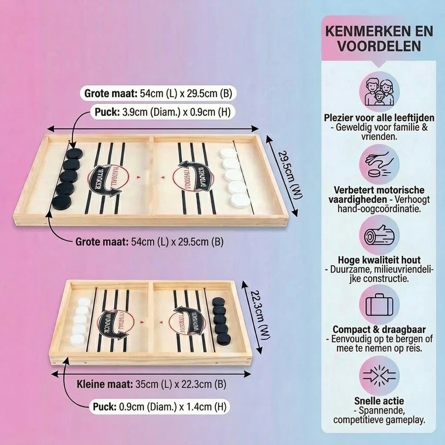 Houten slingerschaken bordspel