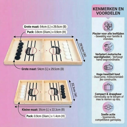 Houten slingerschaken bordspel