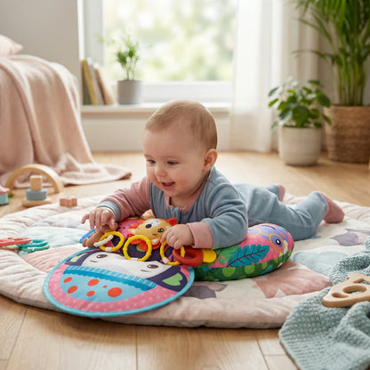 Buikligkussen voor baby’s met speelboog – ondersteunt zintuiglijke en vroege ontwikkeling