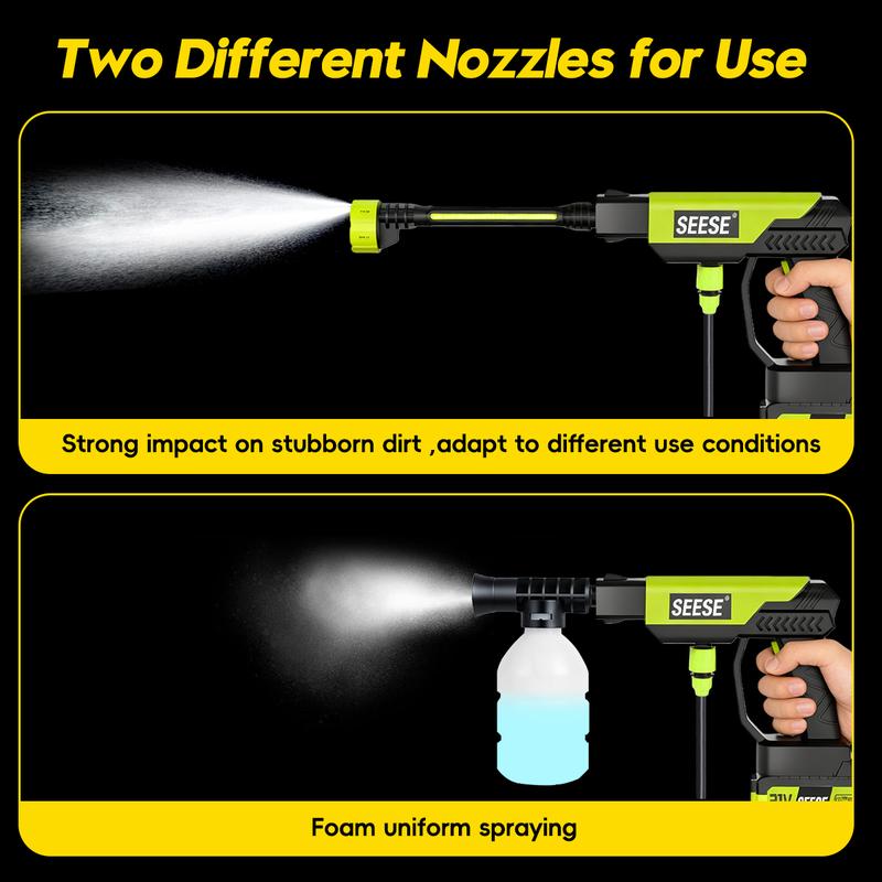 Draadloze Hogedrukreiniger 1000PSI – 21V Accu, 6-in-1 Nozzle & Opbergkoffer