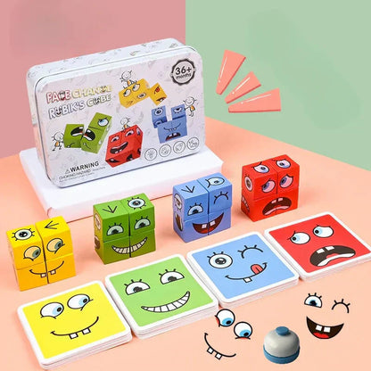 5D Puzzel met Verwisselbare Gezichtjes – Interactief Familiespel