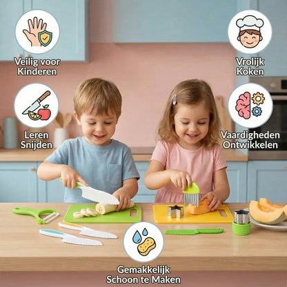 Kinder snijmes set │ Veilige en leuke keukentools om fruit en groenten te leren snijden
