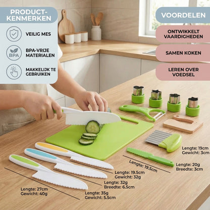 Kinder snijmes set │ Veilige en leuke keukentools om fruit en groenten te leren snijden