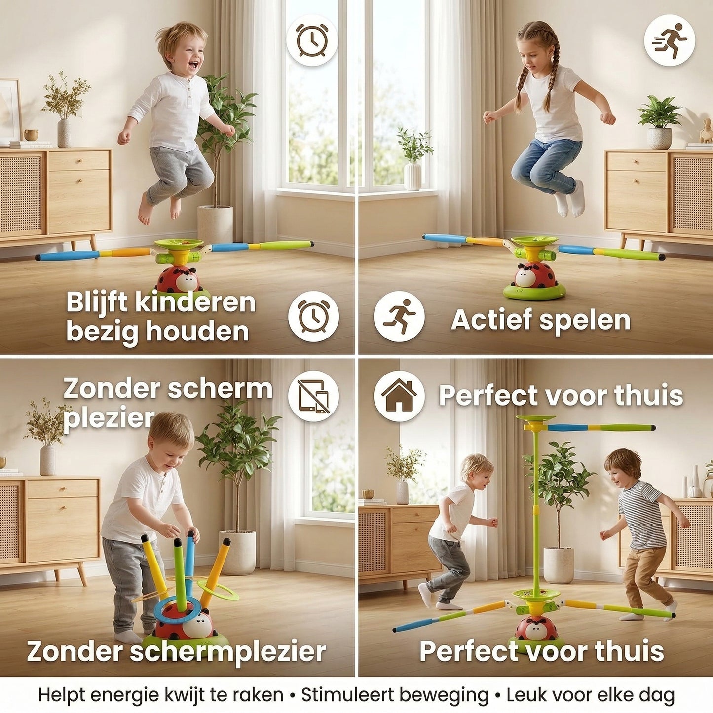 Interactief spring- en draaispel – Actief binnenspeelgoed voor energie kwijt en eindeloos plezier