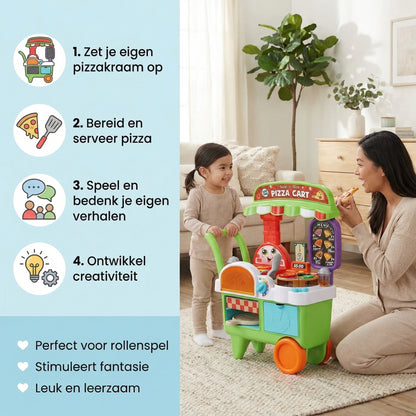 Interactieve pizzakar – Creatieve rollenspel keukenset voor eindeloze fantasie en speelplezier