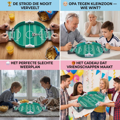 Tafelvoetbalspel met digitale scoreteller voor kinderen en families