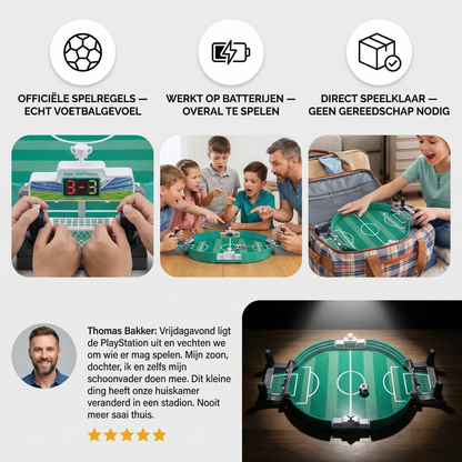 Tafelvoetbalspel met digitale scoreteller voor kinderen en families