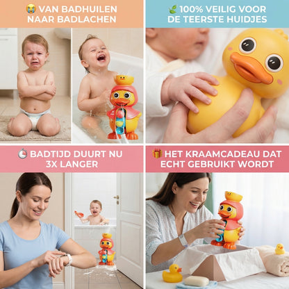 Eendje badspeelgoed met waterwiel en fontein voor baby’s vanaf geboorte