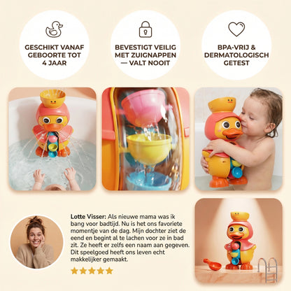 Eendje badspeelgoed met waterwiel en fontein voor baby’s vanaf geboorte
