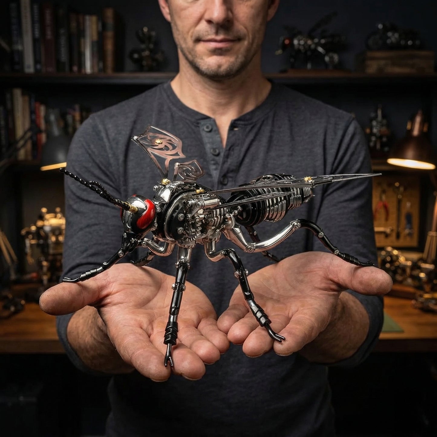 Mech-Wasp 3D-metalen bouwpakket met 150+ roestvrijstalen onderdelen