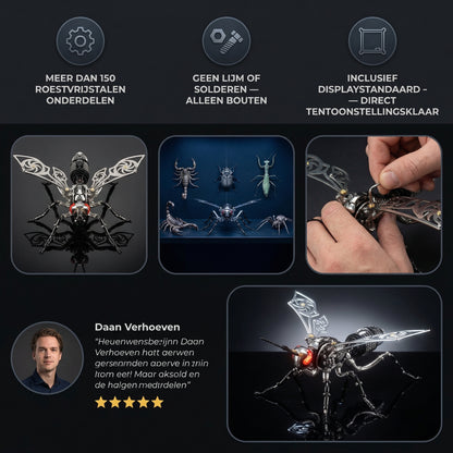 Mech-Wasp 3D-metalen bouwpakket met 150+ roestvrijstalen onderdelen