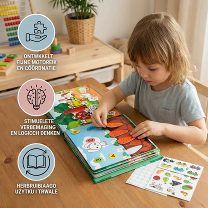 Montessori stickerboek voor kinderen – herbruikbaar educatief en interactief activiteitenboek