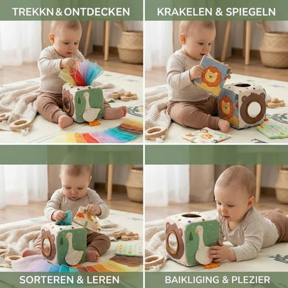 Montessori baby sensorische doekjesbox – zacht knisper- en voelspel