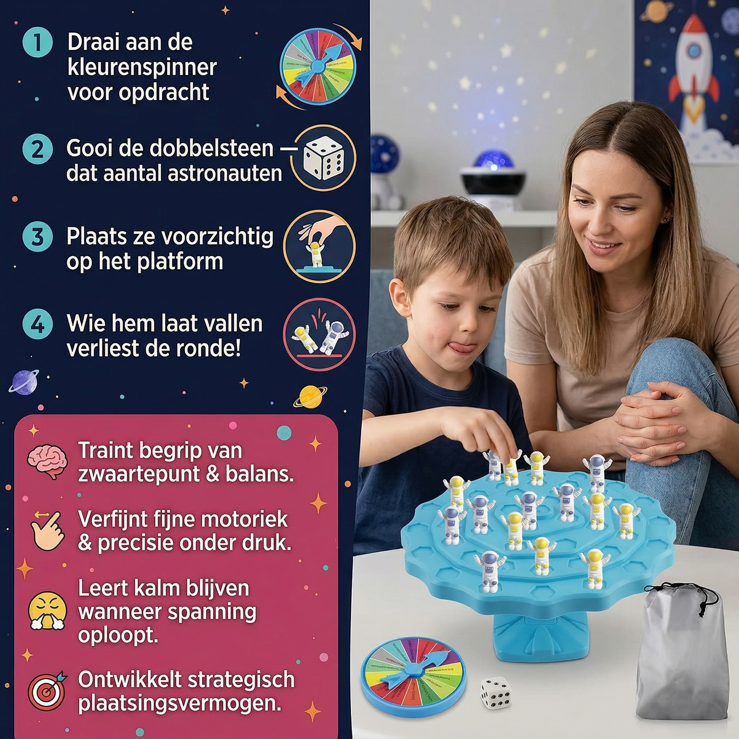 Balance Spaceman spel – interactief speelgoed voor ouder en kind