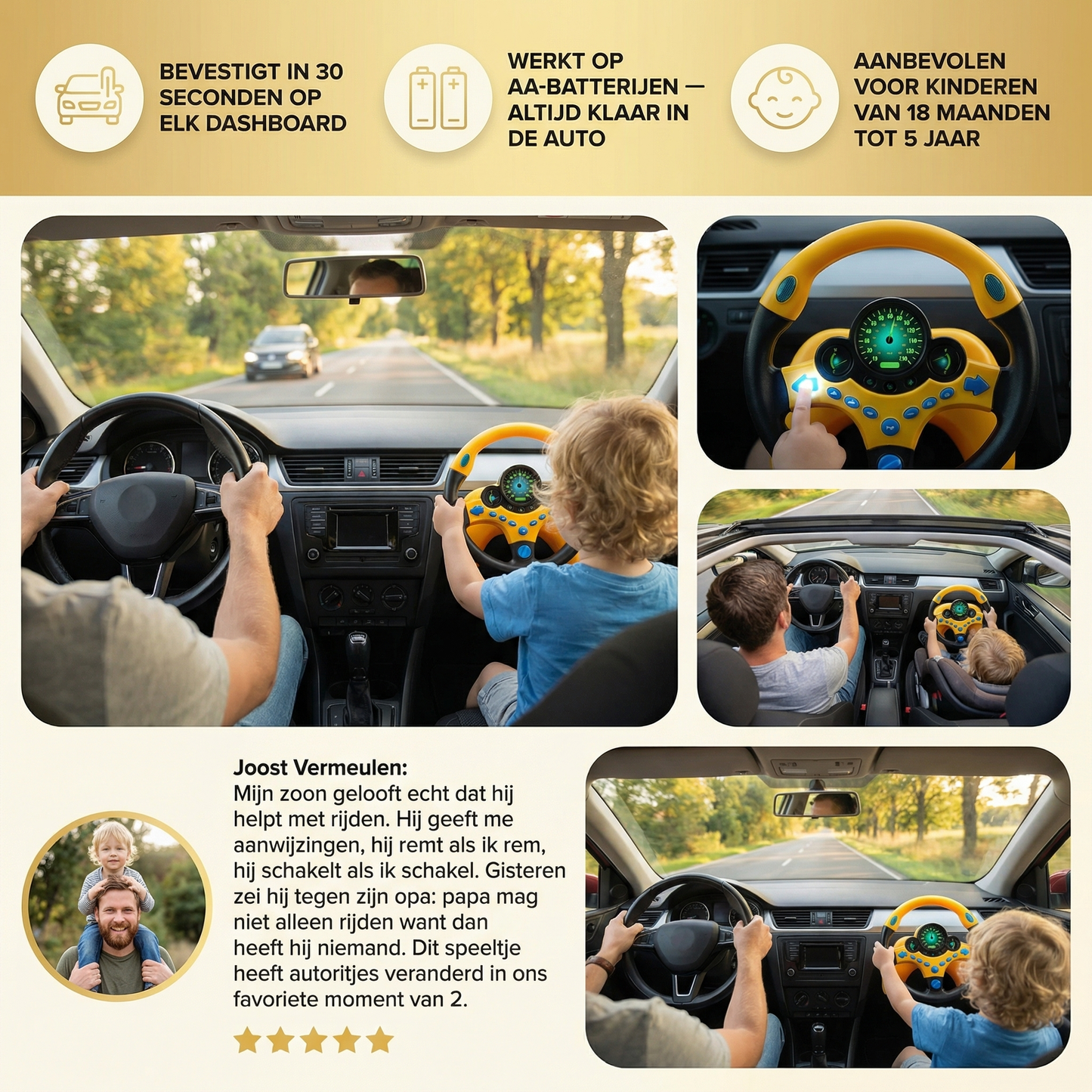 Interactief lichtgevend stuur speelgoed – educatief rijplezier voor baby’s en peuters