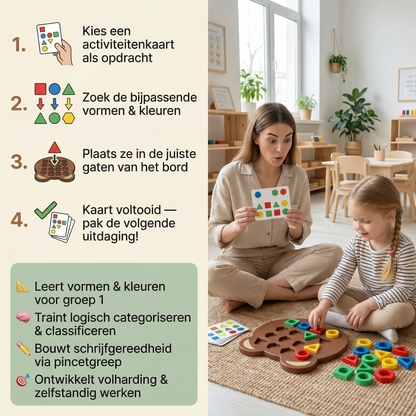 Kleuren- en vormen sorteerspel voor kinderen – interactief leerspeelgoed