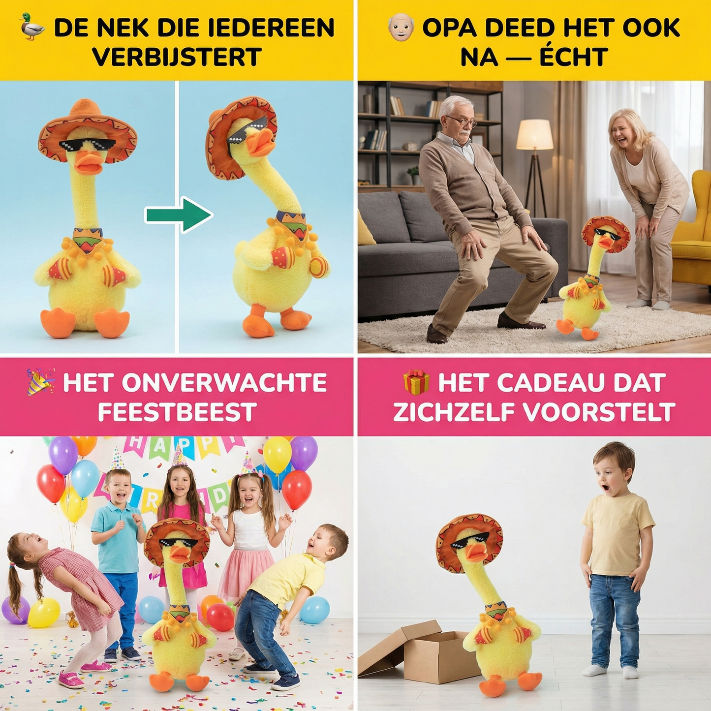 Interactieve pratende en dansende eend knuffel – speels plezier voor kinderen