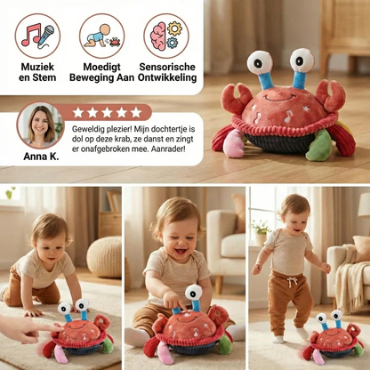 Interactieve muzikale krab met spraakfunctie – bewegend educatief speelgoed voor baby’s