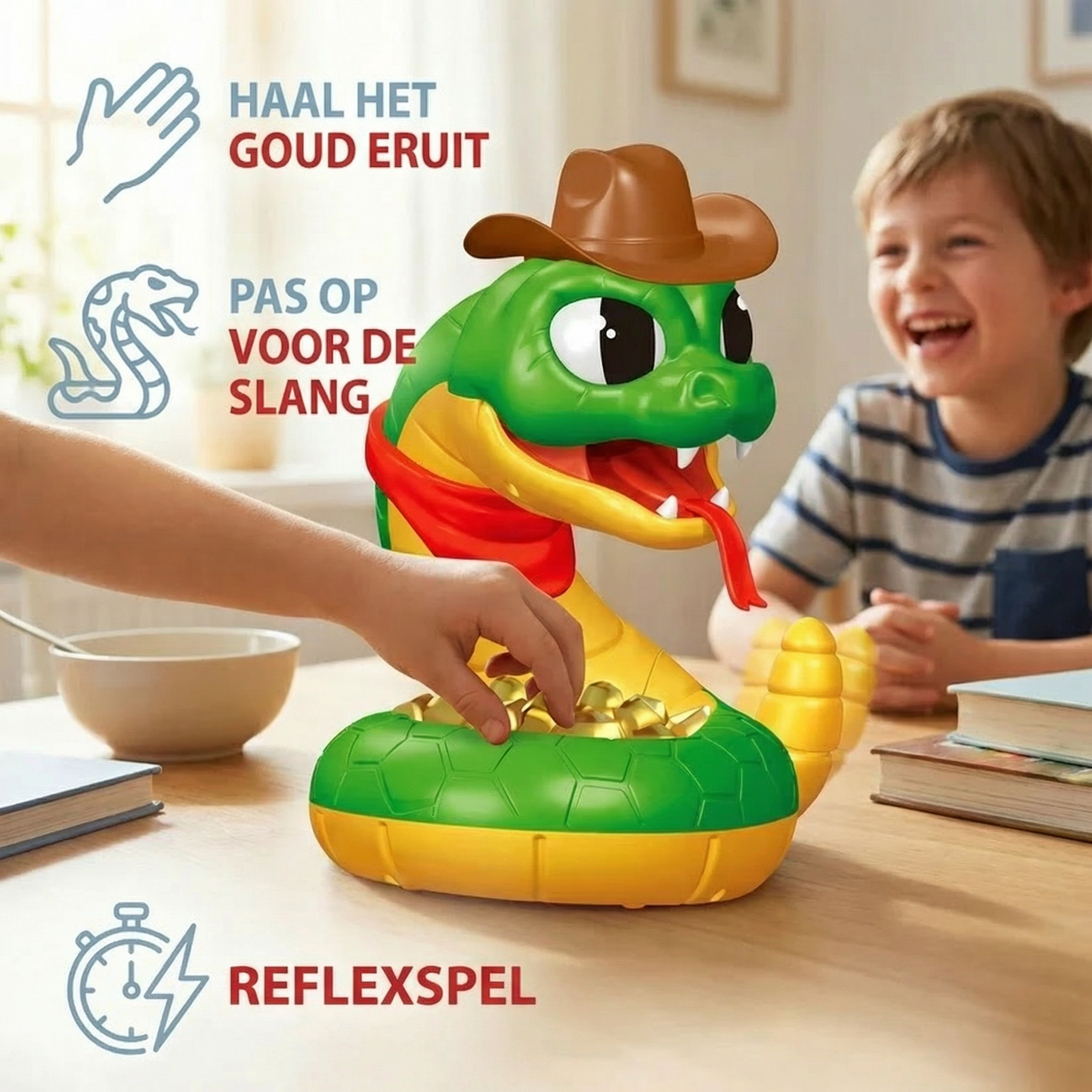 Interactief slangenspel – een spannende reflexgame voor kinderen