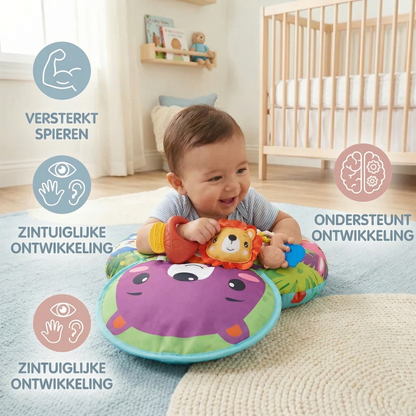 Buikligkussen voor baby’s met speelboog – ondersteunt zintuiglijke en vroege ontwikkeling