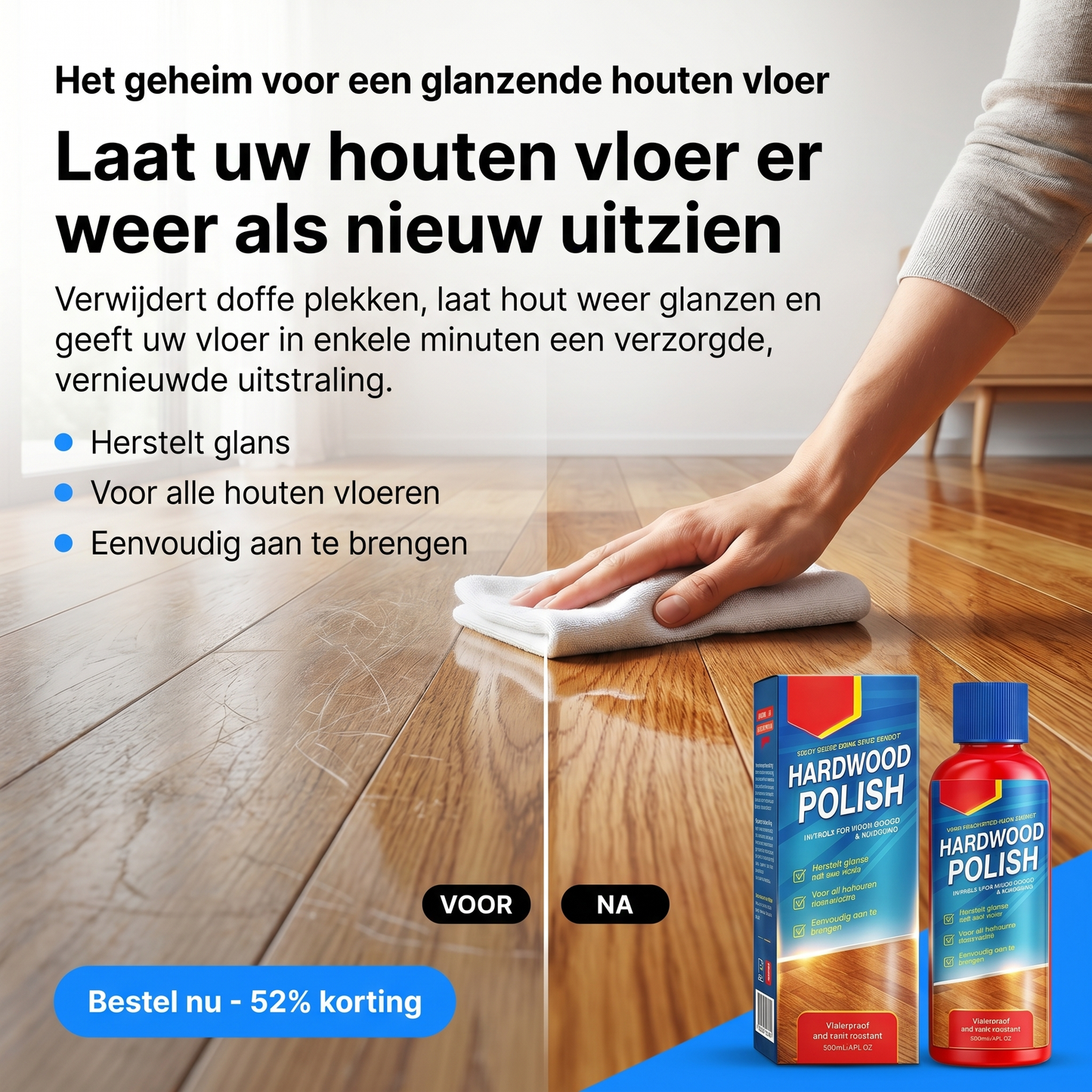 🔥 LAATSTE DAG SALE — SLECHTS €18.99! 🔥Glanzende houtpolish voor vloeren en meubels