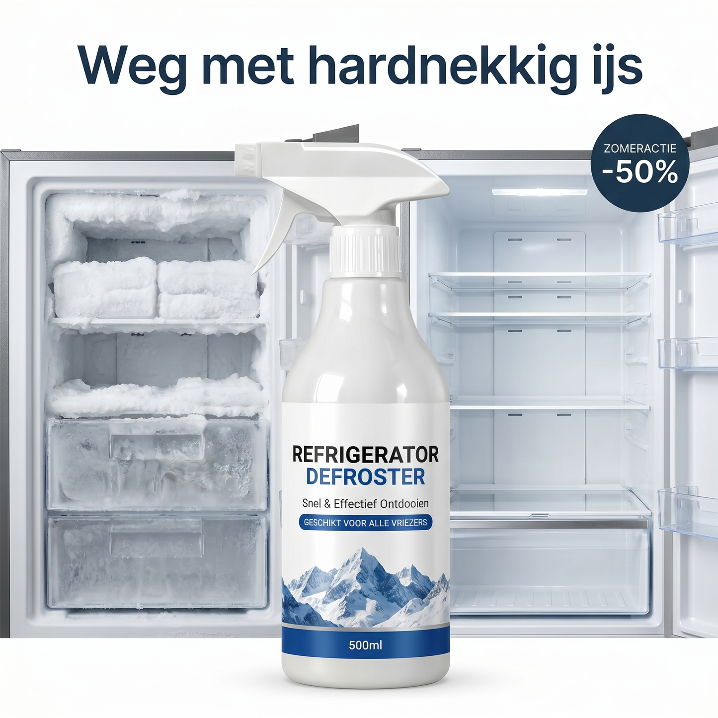 Koelkast- en vriezerontdooier – Snelle spray tegen hardnekkig ijs