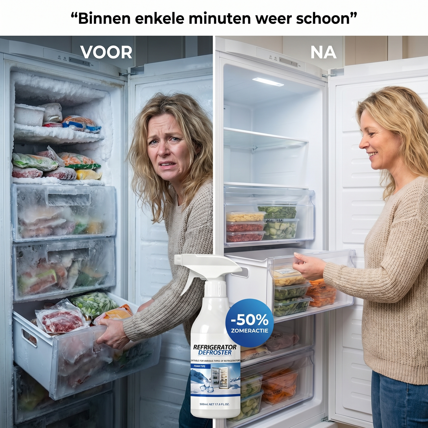 Koelkast- en vriezerontdooier – Snelle spray tegen hardnekkig ijs