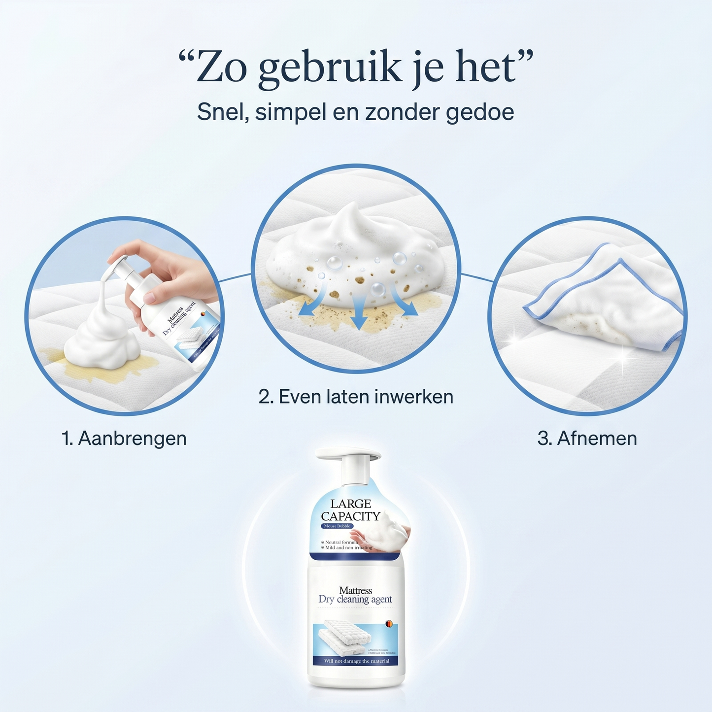 Droogreinigingsschuim voor matrassen – Tegen vlekken en nare geurtjes